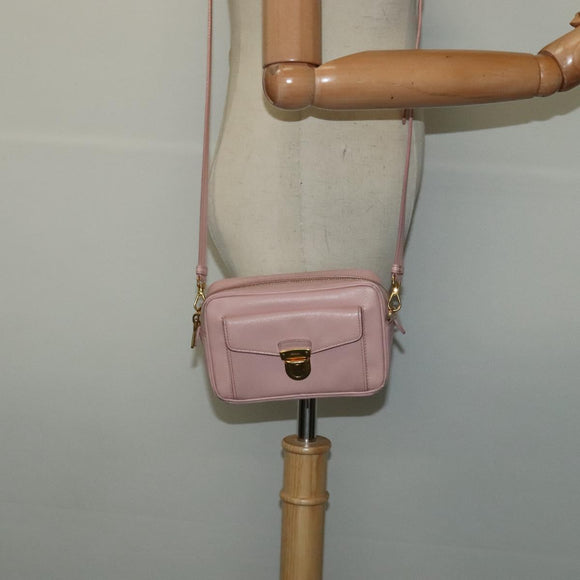 PRADA Shoulder Bag Safiano leather Pink Gold Auth 141282