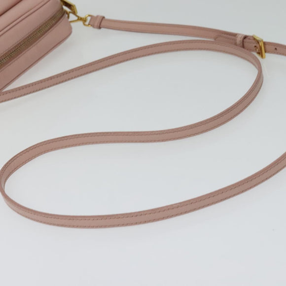 PRADA Shoulder Bag Safiano leather Pink Gold Auth 141282