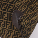 FENDI Zucca Canvas Boston Bag Black Brown Auth 141285-10