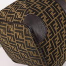 FENDI Zucca Canvas Boston Bag Black Brown Auth 141285-11