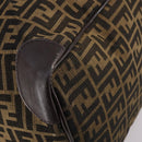 FENDI Zucca Canvas Boston Bag Black Brown Auth 141285-12