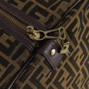 FENDI Zucca Canvas Boston Bag Black Brown Auth 141285-16