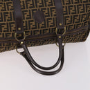 FENDI Zucca Canvas Boston Bag Black Brown Auth 141285-7