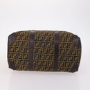 FENDI Zucca Canvas Boston Bag Black Brown Auth 141285-9