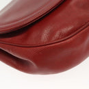 BOTTEGA VENETA Shoulder Bag Leather Red Gold Auth 141290-9