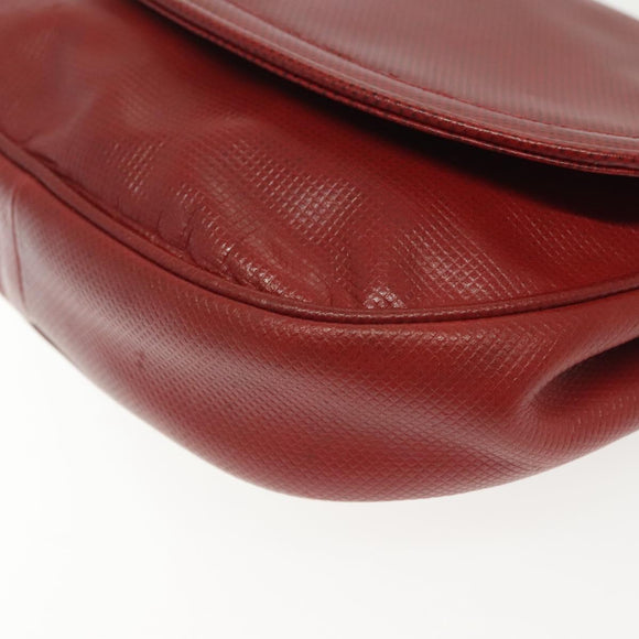 BOTTEGA VENETA Shoulder Bag Leather Red Gold Auth 141290