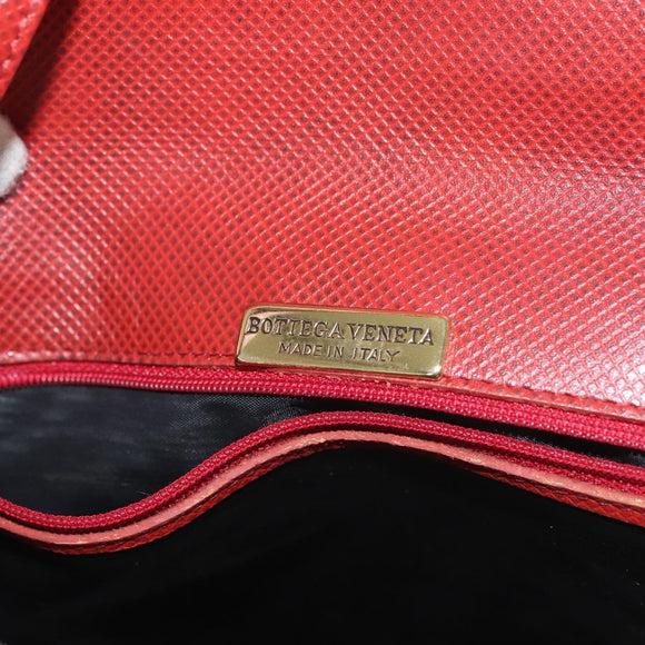 BOTTEGA VENETA Shoulder Bag Leather Red Gold Auth 141290
