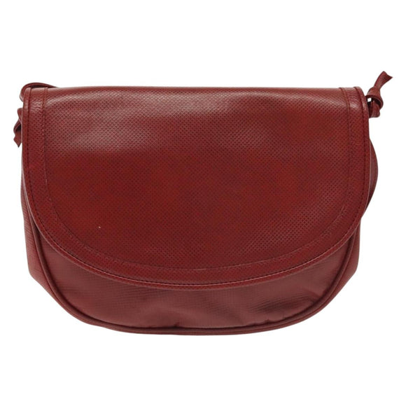 BOTTEGA VENETA Shoulder Bag Leather Red Gold Auth 141290