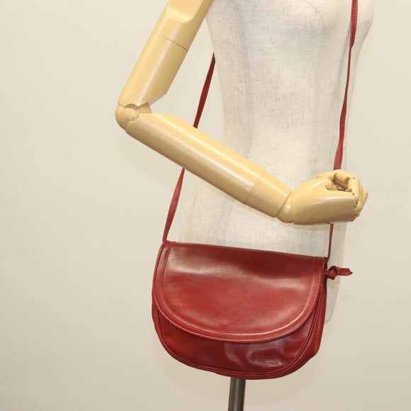 BOTTEGA VENETA Shoulder Bag Leather Red Gold Auth 141290