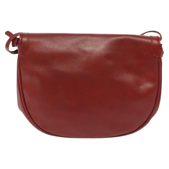 BOTTEGA VENETA Shoulder Bag Leather Red Gold Auth 141290