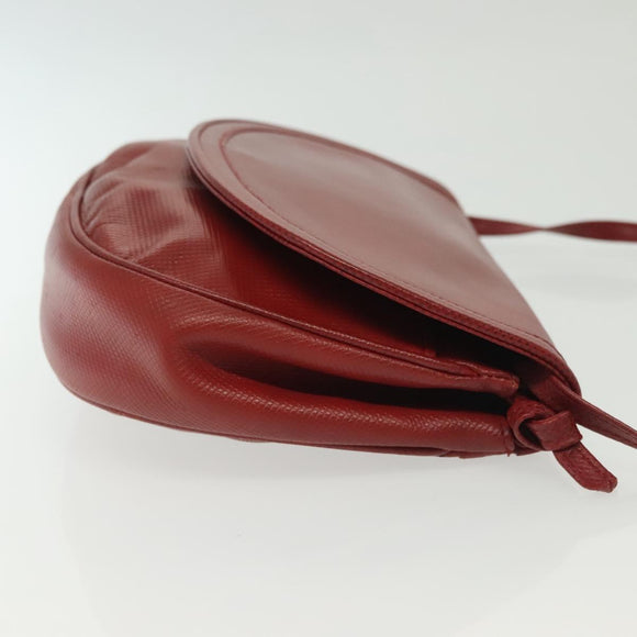 BOTTEGA VENETA Shoulder Bag Leather Red Gold Auth 141290