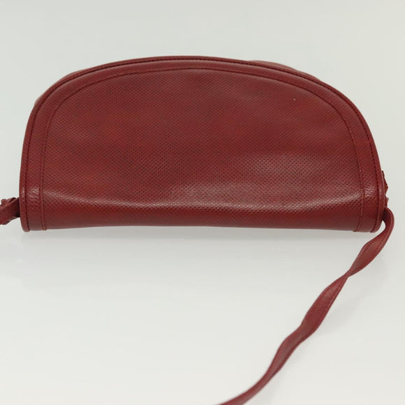 BOTTEGA VENETA Shoulder Bag Leather Red Gold Auth 141290