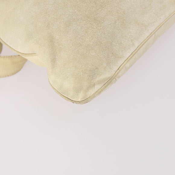 BALENCIAGA The Messenger Shoulder Bag Leather Beige Auth 141292