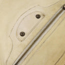 BALENCIAGA The Messenger Shoulder Bag Leather Beige Auth 141292-10