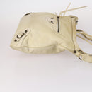 BALENCIAGA The Messenger Shoulder Bag Leather Beige Auth 141292-3