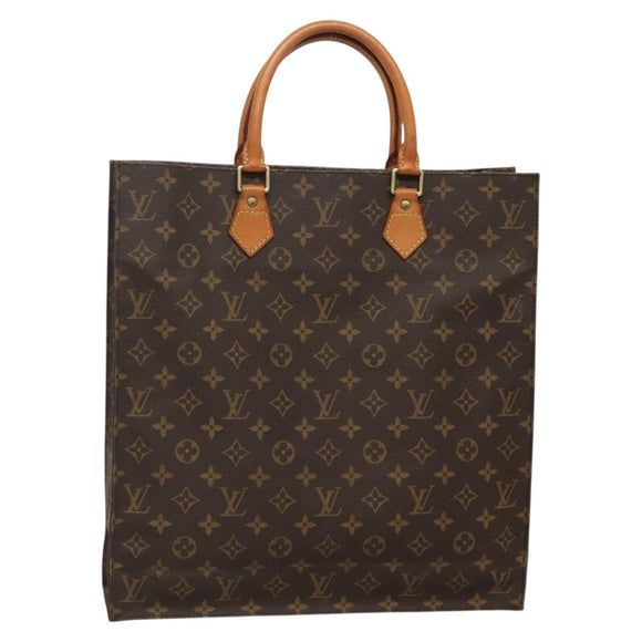 LOUIS VUITTON Monogram Sac Plat Hand Bag M51140 LV Auth 141315