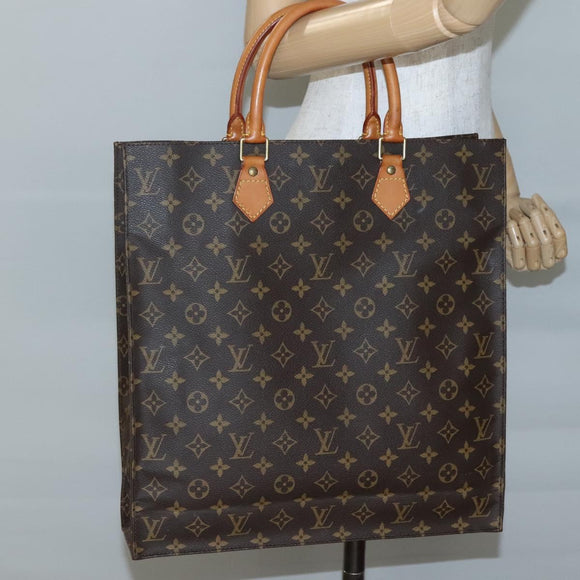 LOUIS VUITTON Monogram Sac Plat Hand Bag M51140 LV Auth 141315