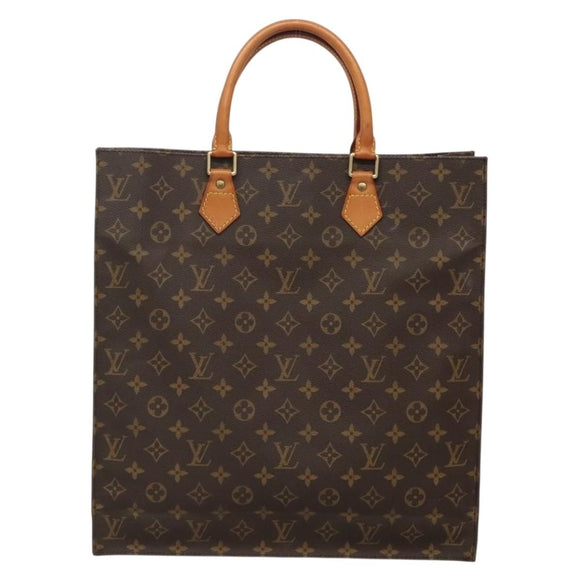 LOUIS VUITTON Monogram Sac Plat Hand Bag M51140 LV Auth 141315