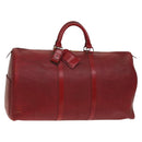 LOUIS VUITTON Epi Keepall 50 Boston Bag Red M42967 LV Auth 141337-1