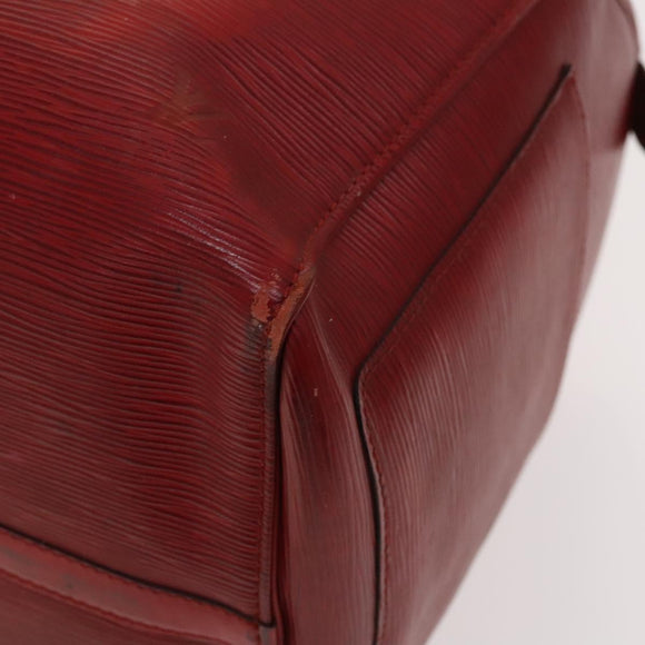 LOUIS VUITTON Epi Keepall 50 Boston Bag Red M42967 LV Auth 141337