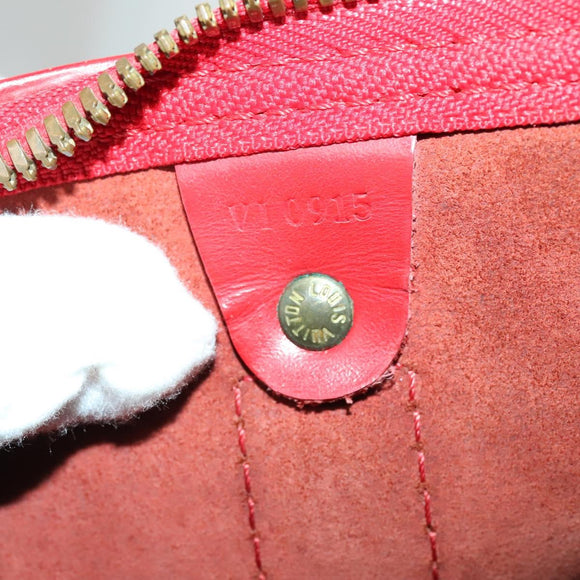 LOUIS VUITTON Epi Keepall 50 Boston Bag Red M42967 LV Auth 141337