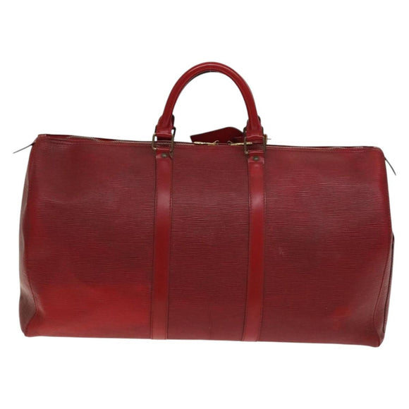 LOUIS VUITTON Epi Keepall 50 Boston Bag Red M42967 LV Auth 141337