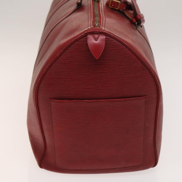 LOUIS VUITTON Epi Keepall 50 Boston Bag Red M42967 LV Auth 141337