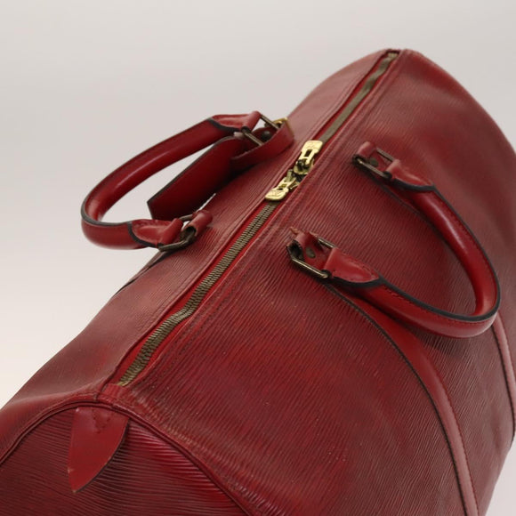 LOUIS VUITTON Epi Keepall 50 Boston Bag Red M42967 LV Auth 141337