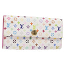 LOUIS VUITTON Multicolor Portefeuille Sarah Wallet White M60667 LV Auth 141338-1