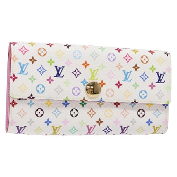 LOUIS VUITTON Multicolor Portefeuille Sarah Wallet White M60667 LV Auth 141338