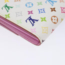 LOUIS VUITTON Multicolor Portefeuille Sarah Wallet White M60667 LV Auth 141338-17