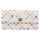 LOUIS VUITTON Multicolor Portefeuille Sarah Wallet White M60667 LV Auth 141338-13