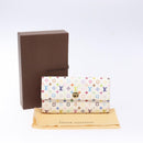 LOUIS VUITTON Multicolor Portefeuille Sarah Wallet White M60667 LV Auth 141338-12