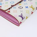 LOUIS VUITTON Multicolor Portefeuille Sarah Wallet White M60667 LV Auth 141338-15
