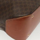 CELINE Macadam Canvas Shoulder Bag PVC Leather Brown Gold Auth 141339-15