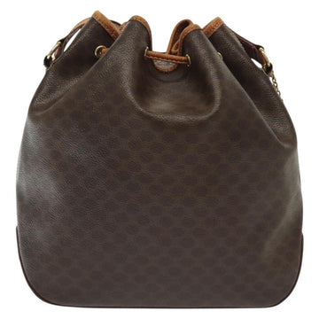 CELINE Macadam Canvas Shoulder Bag PVC Leather Brown Gold Auth 141339 - 0