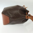CELINE Macadam Canvas Shoulder Bag PVC Leather Brown Gold Auth 141339-3
