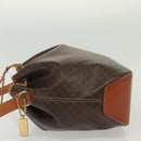 CELINE Macadam Canvas Shoulder Bag PVC Leather Brown Gold Auth 141339-4
