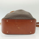 CELINE Macadam Canvas Shoulder Bag PVC Leather Brown Gold Auth 141339-5