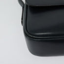 CELINE Shoulder Bag Leather Navy Gold Auth 141341-15