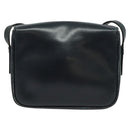 CELINE Shoulder Bag Leather Navy Gold Auth 141341-2