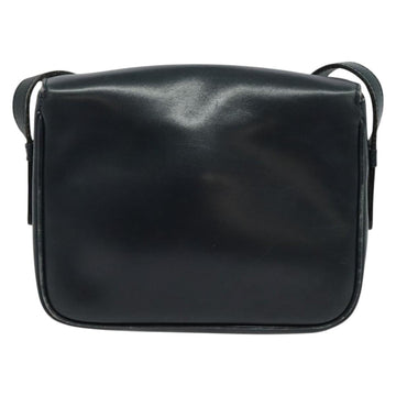 CELINE Shoulder Bag Leather Navy Gold Auth 141341 - 0