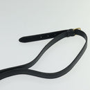 CELINE Shoulder Bag Leather Navy Gold Auth 141341-14