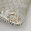 GUCCI GG Canvas Abbey Shoulder Bag Silver 169947 Auth 141344-9