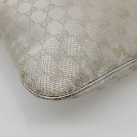 GUCCI GG Canvas Abbey Shoulder Bag Silver 169947 Auth 141344