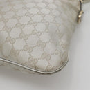 GUCCI GG Canvas Abbey Shoulder Bag Silver 169947 Auth 141344-14