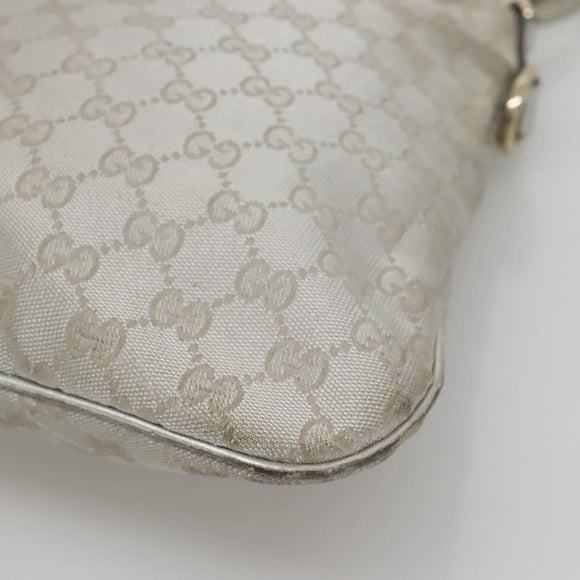 GUCCI GG Canvas Abbey Shoulder Bag Silver 169947 Auth 141344