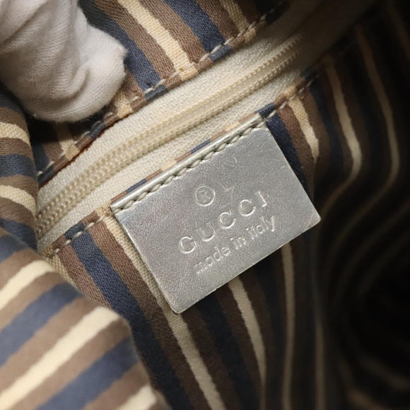 GUCCI GG Canvas Abbey Shoulder Bag Silver 169947 Auth 141344