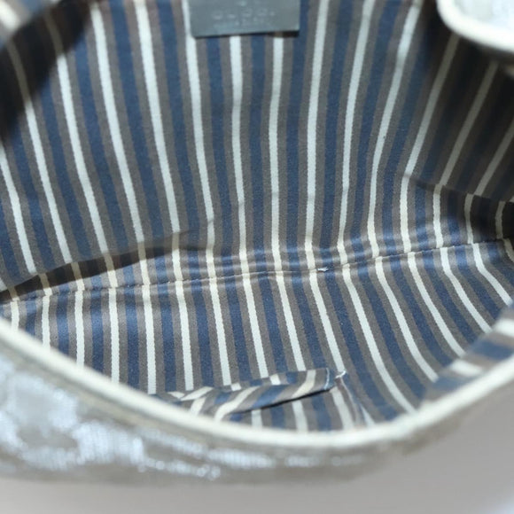 GUCCI GG Canvas Abbey Shoulder Bag Silver 169947 Auth 141344