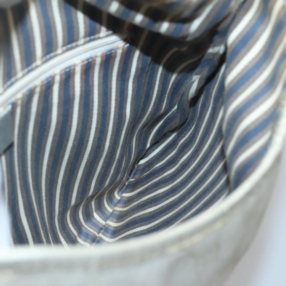 GUCCI GG Canvas Abbey Shoulder Bag Silver 169947 Auth 141344